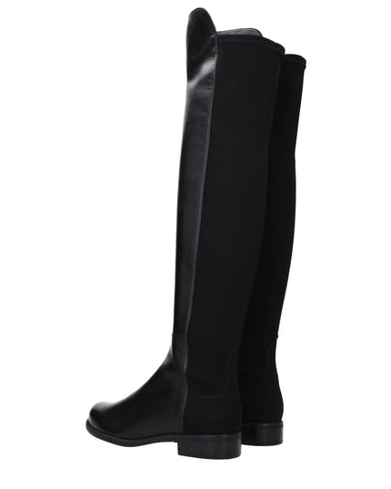 Stuart Weitzman Black Leather Over The Knee