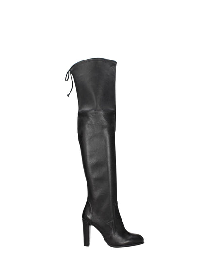 Stuart Weitzman Black Leather Over The Knee
