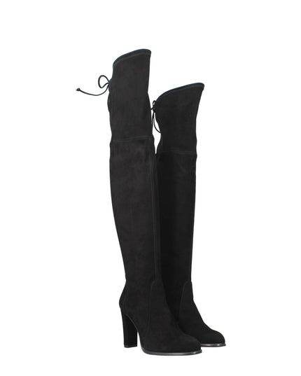 Stuart Weitzman Black Leather Over The Knee