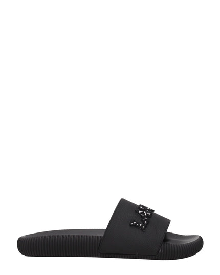 Lanvin Black Cotton Slippers Sandals