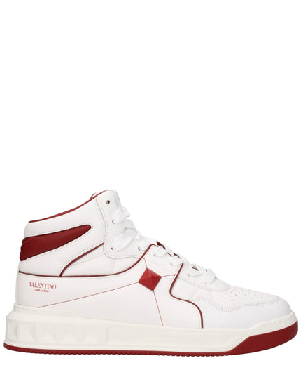 Valentino Garavani White Leather High Top Sneakers