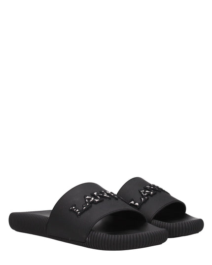 Lanvin Black Cotton Slippers Sandals
