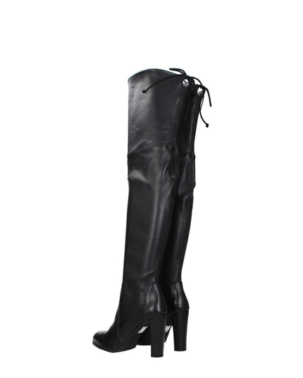 Stuart Weitzman Black Leather Over The Knee