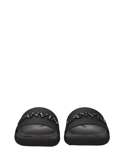 Lanvin Black Cotton Slippers Sandals