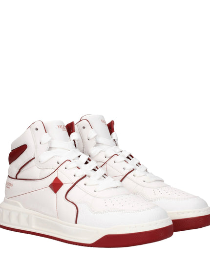 Valentino Garavani White Leather High Top Sneakers
