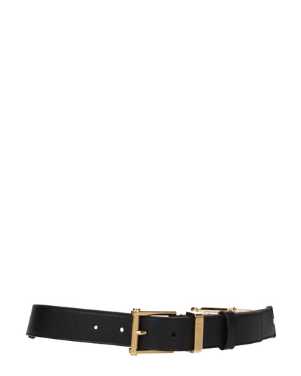 Versace Black Leather Regular Belt
