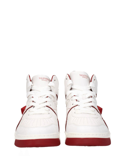 Valentino Garavani White Leather High Top Sneakers