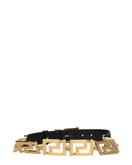 Versace Black Leather Regular Belt