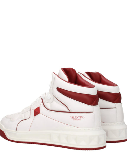 Valentino Garavani White Leather High Top Sneakers
