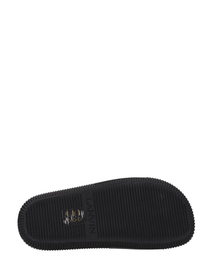 Lanvin Black Cotton Slippers Sandals
