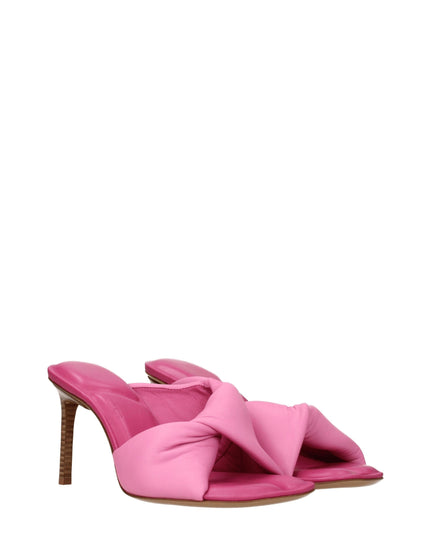 Jacquemus Pink Leather Stiletto Heels Sandals