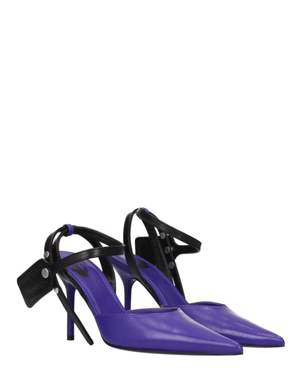 Off-White Purple Leather High Heel Pumps