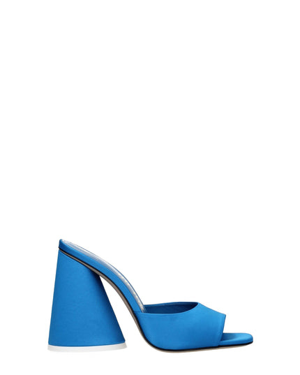 The Attico Light Blue Satin Platforms