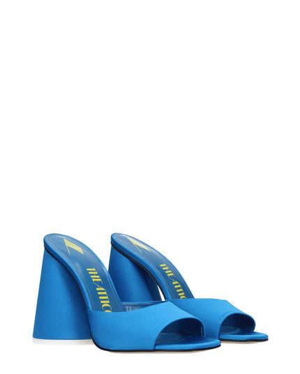 The Attico Light Blue Satin Platforms