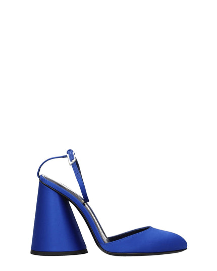 The Attico Blue Satin Platforms