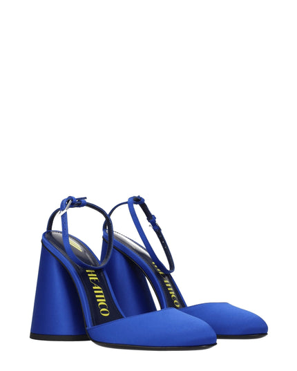 The Attico Blue Satin Platforms