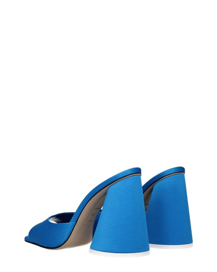 The Attico Light Blue Satin Platforms