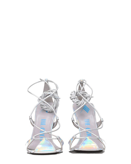 The Attico Gray Leather Stiletto Heels Sandals