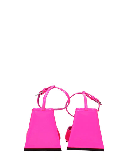 The Attico Pink Leather Stiletto Heels Sandals