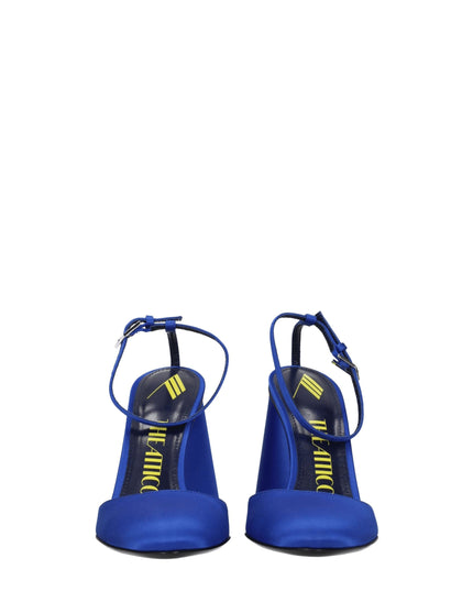 The Attico Blue Satin Platforms