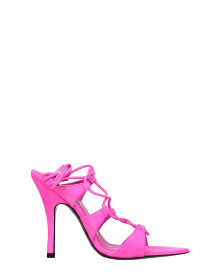 The Attico Pink Leather Stiletto Heels Sandals