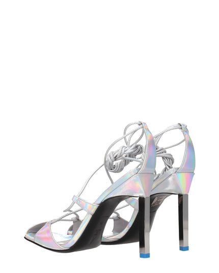 The Attico Gray Leather Stiletto Heels Sandals