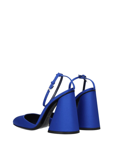 The Attico Blue Satin Platforms