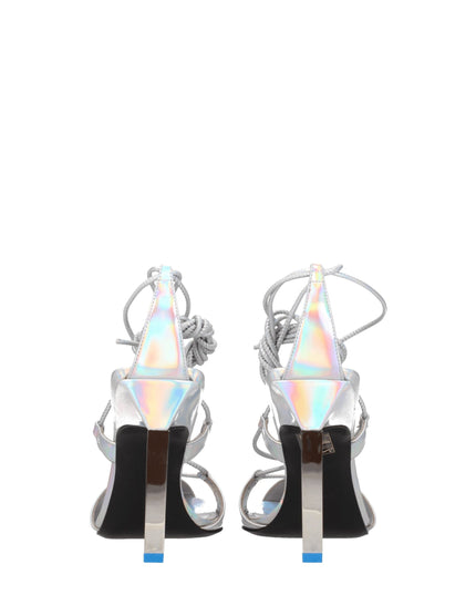 The Attico Gray Leather Stiletto Heels Sandals