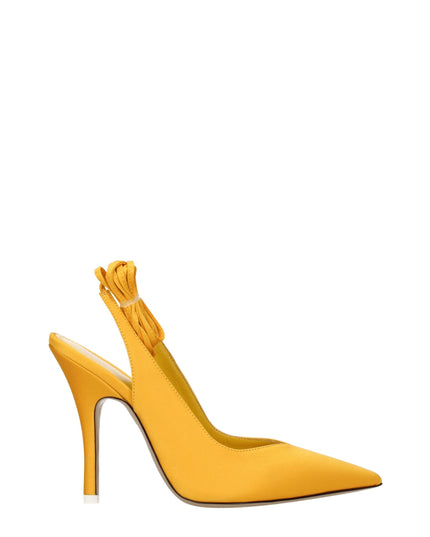 The Attico Orange Satin High Heel Pumps