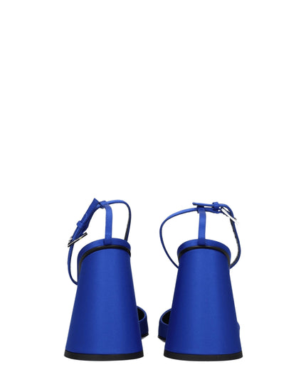 The Attico Blue Satin Platforms