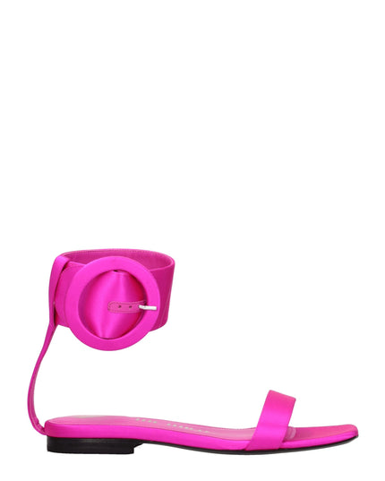 The Attico Pink Satin Flat Sandals