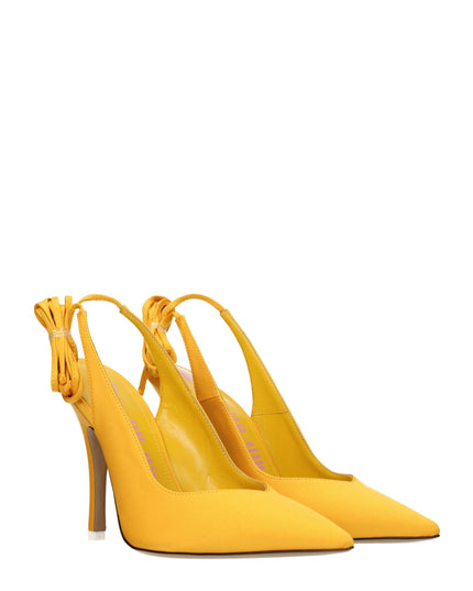 The Attico Orange Satin High Heel Pumps