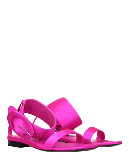The Attico Pink Satin Flat Sandals