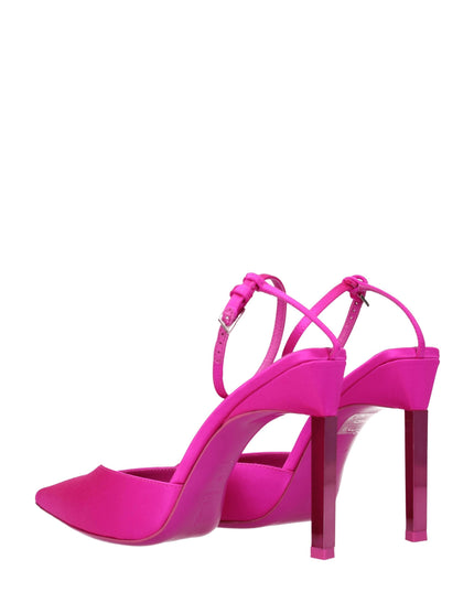The Attico Pink Satin Stiletto Heels Sandals