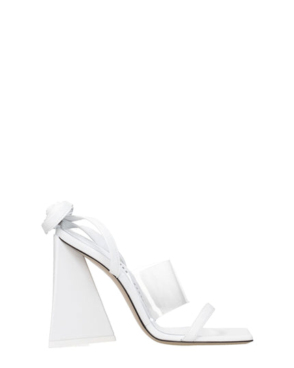 The Attico White Leather Stiletto Heels Sandals