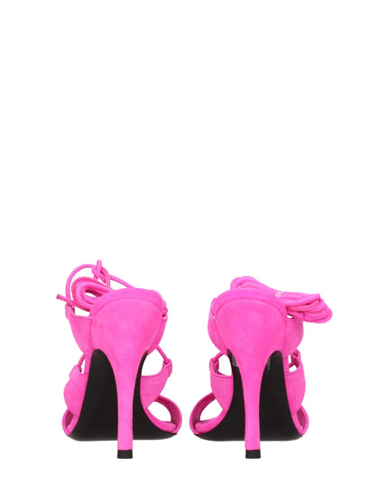 The Attico Pink Leather Stiletto Heels Sandals