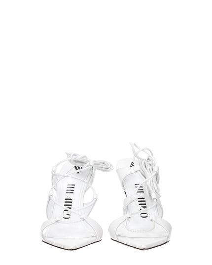 The Attico White Leather Stiletto Heels Sandals