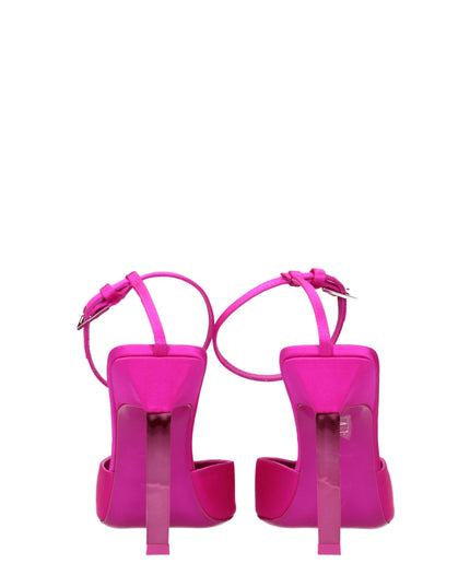 The Attico Pink Satin Stiletto Heels Sandals