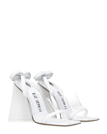The Attico White Leather Stiletto Heels Sandals
