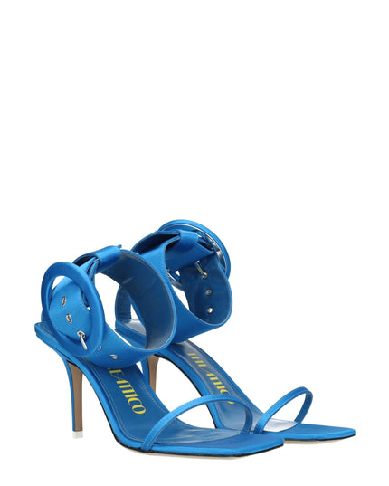 The Attico Light Blue Satin Stiletto Heels Sandals