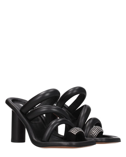 Ambush Black Leather Stiletto Heel Sandals