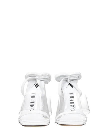 The Attico White Leather Stiletto Heels Sandals