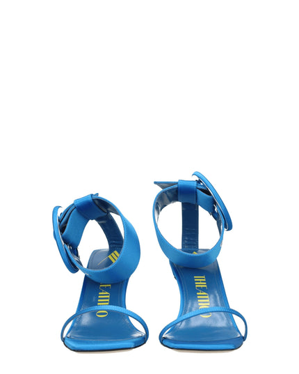 The Attico Light Blue Satin Stiletto Heels Sandals