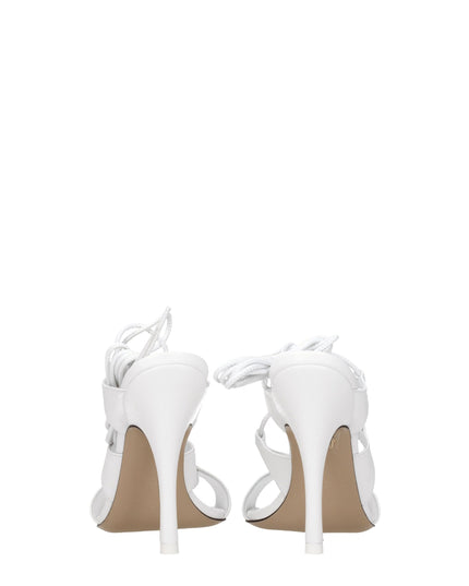 The Attico White Leather Stiletto Heels Sandals