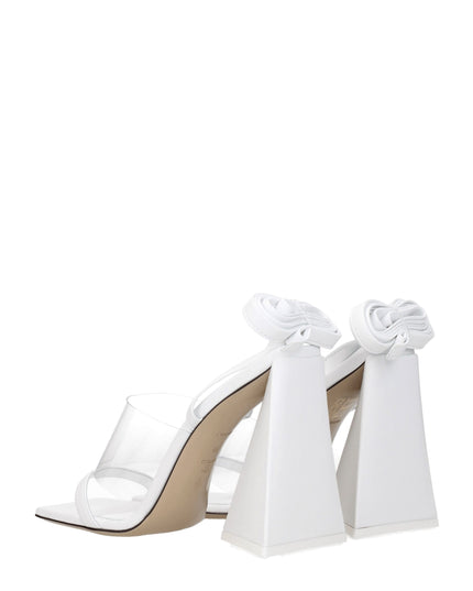 The Attico White Leather Stiletto Heels Sandals