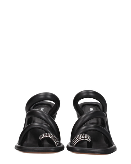 Ambush Black Leather Stiletto Heel Sandals