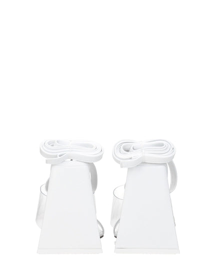 The Attico White Leather Stiletto Heels Sandals