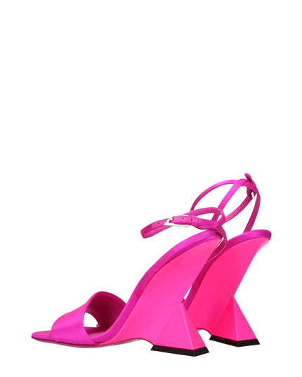 The Attico Pink Satin Platforms