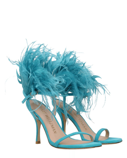 Stuart Weitzman Green Leather Stiletto Heels Sandals