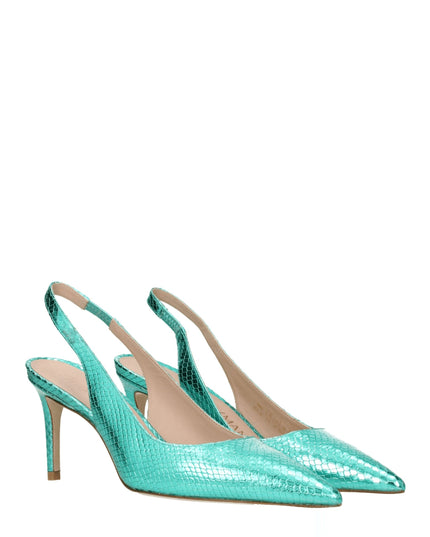 Stuart Weitzman Green Leather High Heel Pumps